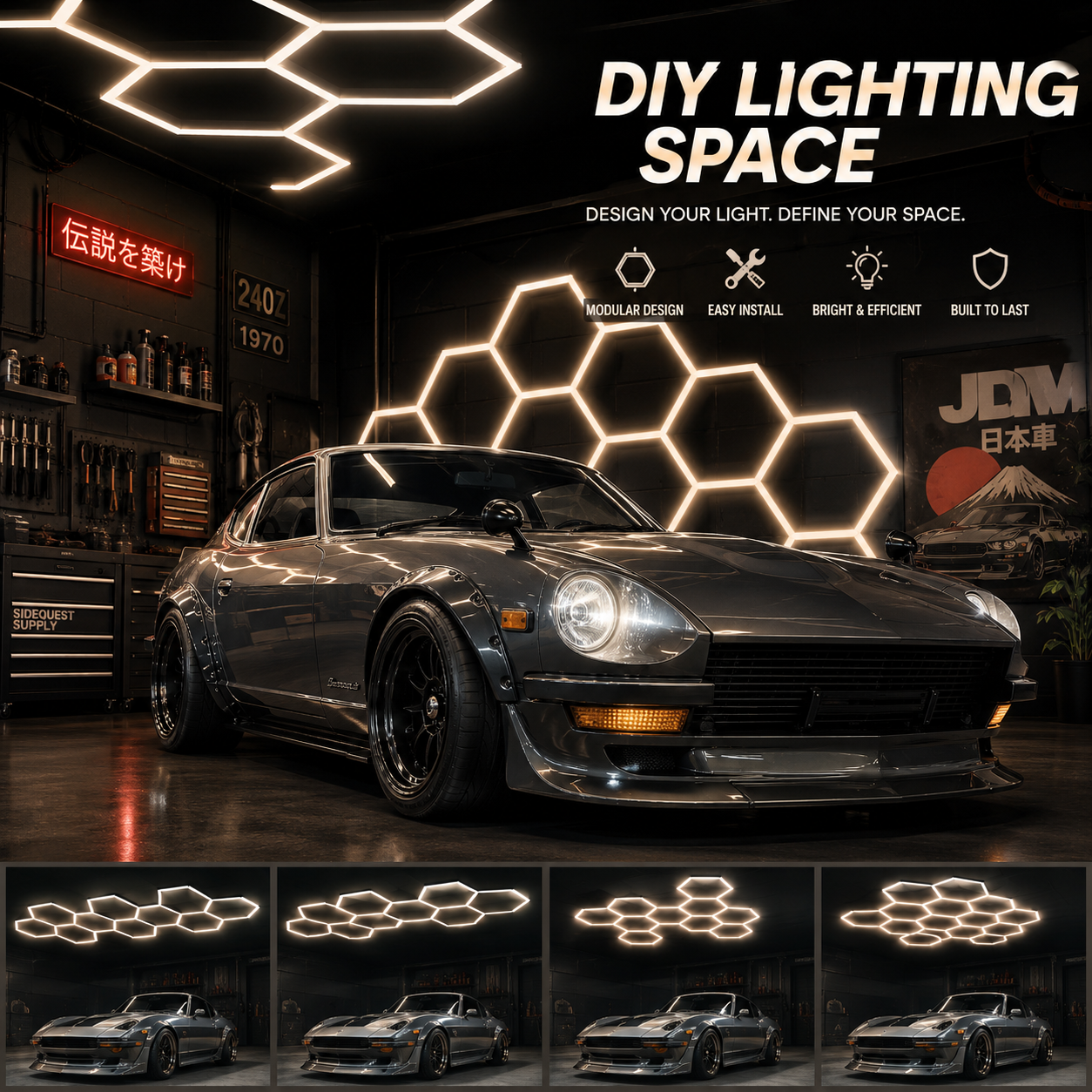 Hexagon 5000K LED Garage Lights
